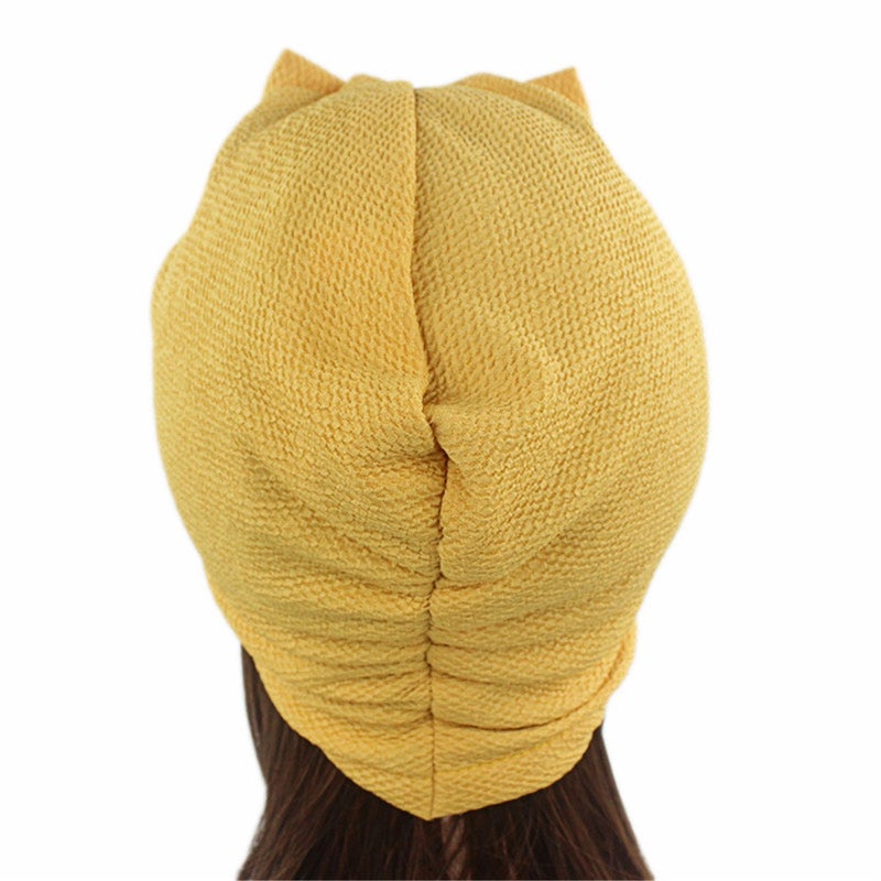 Qhome cap Qhome Womens Luxury Bow Turban Hat Stylish Chemo Cap White - Image 4